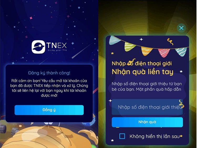 Đăng ký app TNEX nhận thưởng - Bước 5